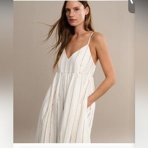 NWT Jenni Kayne Cove Dress Gold Stripe